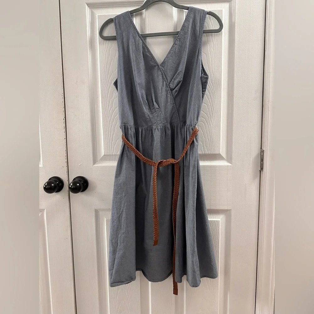 Outback Red faux wrap chambray dress, size 14